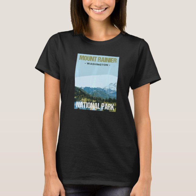 Washington Poster berget Rainier nationalpark T Shirt (Framsida)