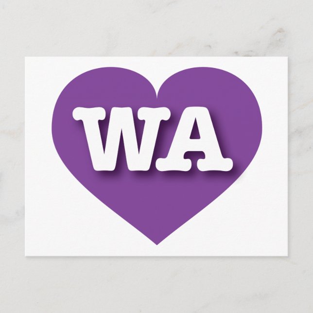 Washington Purple Heart - Jag älskar WA Vykort (Framsida)