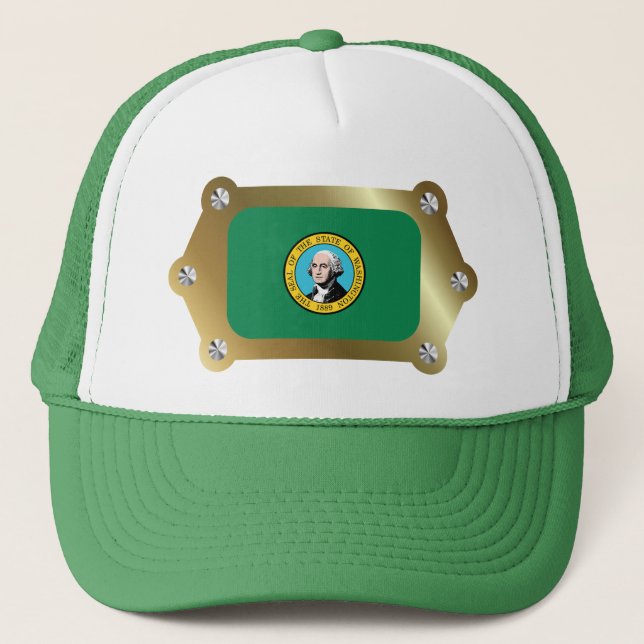 Washington ramade in Flagga Hat Keps (Framsida)
