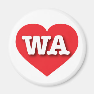 Washington Red Heart - I kärlek WA Magnet