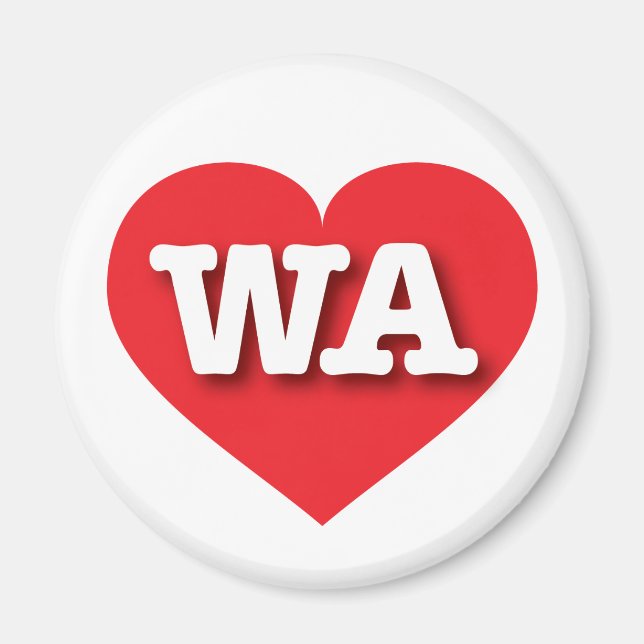 Washington Red Heart - I kärlek WA Magnet (Framsidan)