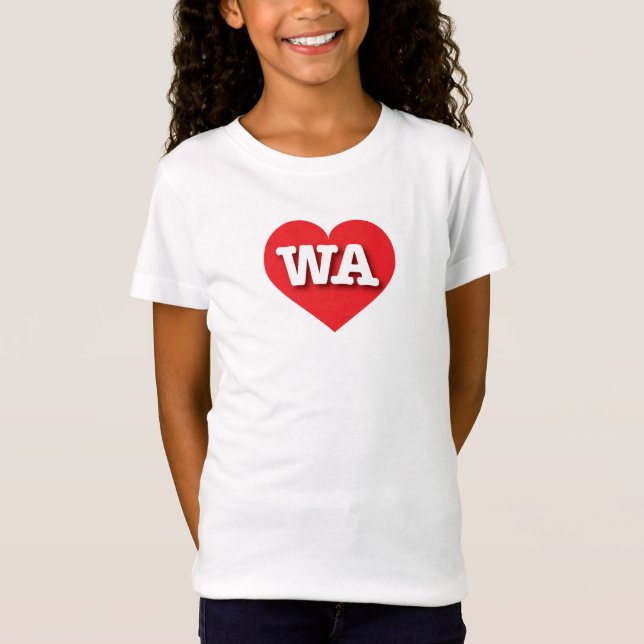Washington Red Heart - I kärlek WA T Shirt (Framsida)