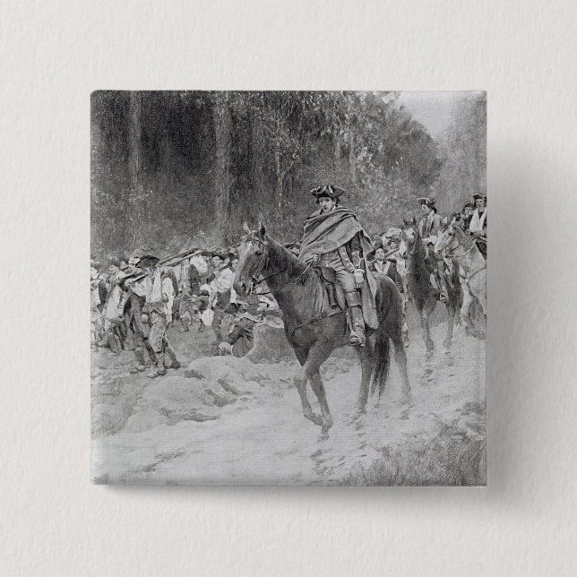 Washington reträtt från underbara ängar knapp (Framsida)