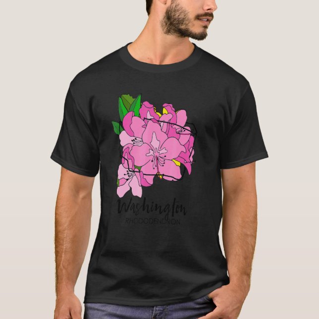 Washington Rhododendron Flower T Shirt (Framsida)