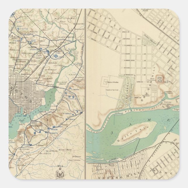 Washington, Richmond Fyrkantigt Klistermärke (Framsida)