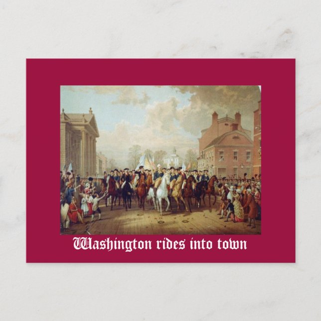 Washington rider in i staden vykort (Framsida)