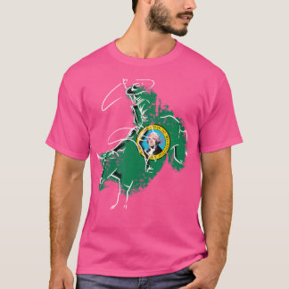 Washington Rodeo Bull Riding Ellensburg Flagga T Shirt