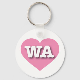 Washington Rosa Heart - I kärlek WA Nyckelring