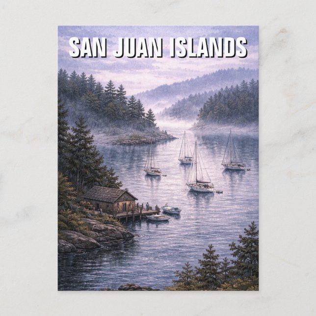 Washington San Juanöarna resor Vykort (Framsida)