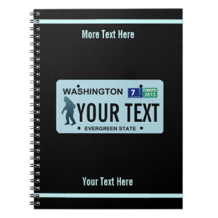Washington Sasquatch-licensskylt Anteckningsbok