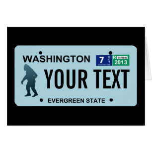 Washington Sasquatch-licensskylt Hälsningskort
