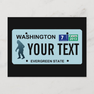 Washington Sasquatch-licensskylt Vykort