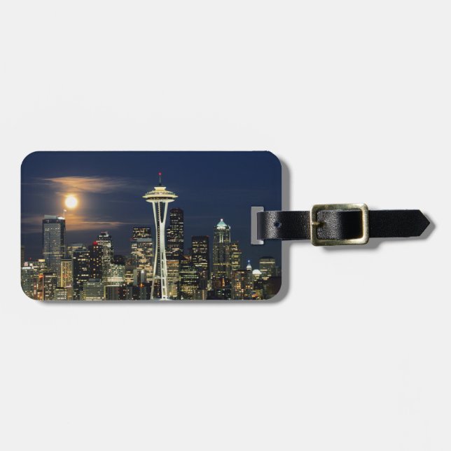 Washington, Seattle, Silhuett på natten från Kerry Bagagebricka (Horisontell Framsida)