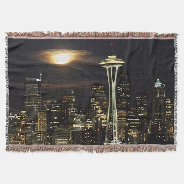 Washington, Seattle, Siluett vid natt från Kerry 2 Mysfilt (Framsidan)