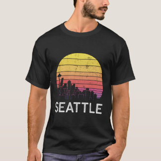 Washington Seattle Skyline Urban Byggnad T Shirt