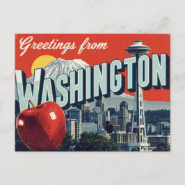 Washington Seattle Space Needle Apple Vykort
