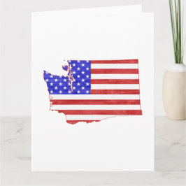 Washington Shaped American Flagga Patriotic Kort