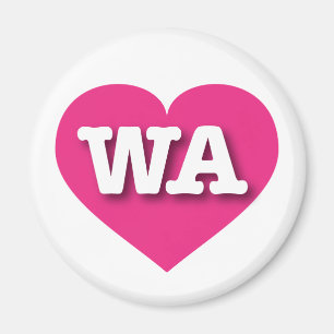 Washington Shock rosa Heart - I kärlek WA Magnet