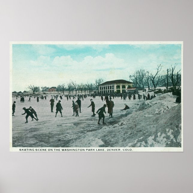 Washington Sjö Park Ice Skating Scene Poster (Framsidan)