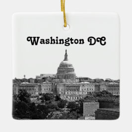 Washington Skyline Etched Julgransprydnad Keramik