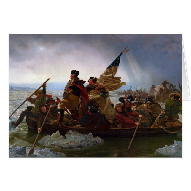 Washington som korsar Delaware av Emanuel Leutze Hälsningskort (Framsidan Horizontal)
