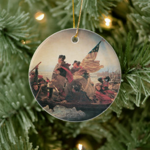Washington som korsar Delaware av Emanuel Leutze Julgransprydnad Keramik