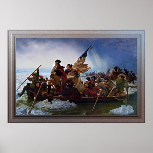 Washington som korsar Delaware av Emanuel Leutze Poster (Framsidan)