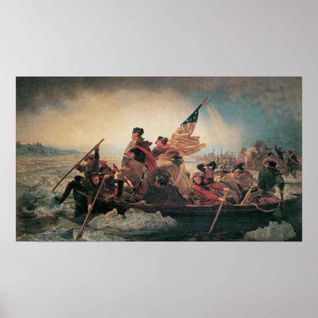 Washington som korsar Delaware av Emanuel Leutze Poster (Framsidan)