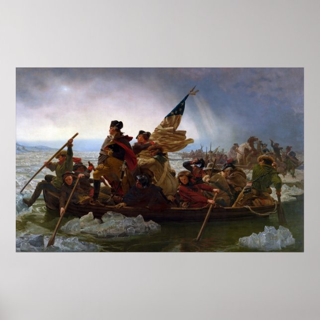 Washington som korsar Delaware av Emanuel Leutze Poster (Framsidan)