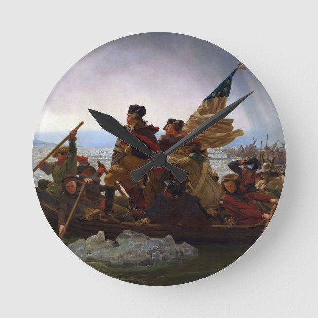 Washington som korsar Delaware av Emanuel Leutze Rund Klocka (Framsida)