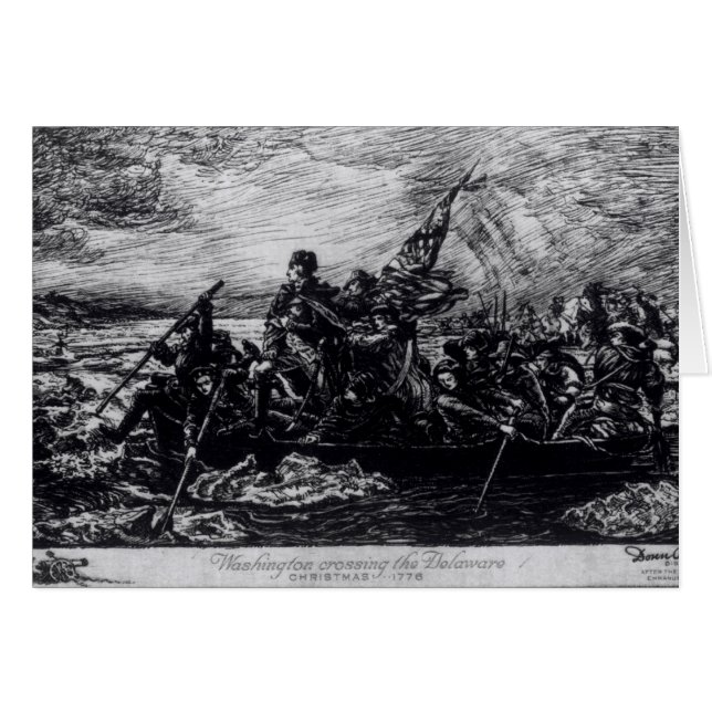 Washington som korsar Delaware Hälsningskort (Framsidan Horizontal)
