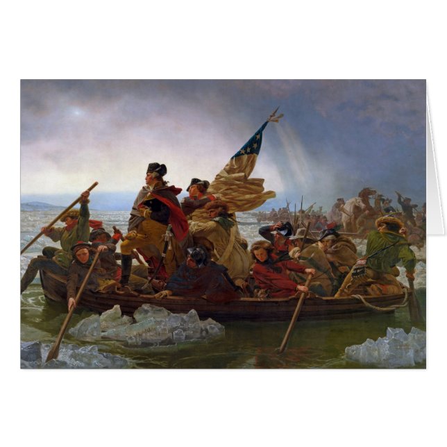 Washington som korsar Delawaret River Hälsningskort (Framsidan Horizontal)