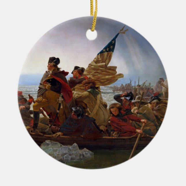 Washington som korsar Delawaret River Julgransprydnad Keramik (Framsidan)