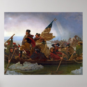 Washington som korsar Delawaret River Poster