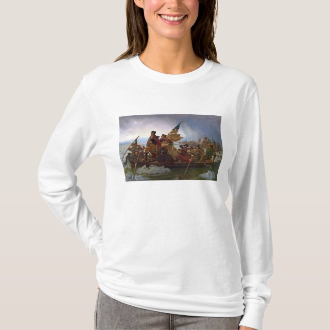 Washington som korsar Delawaret River T Shirt (Framsida)