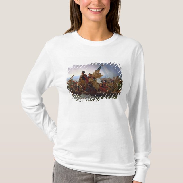 Washington som korsar Delawaret River Tee Shirt (Framsida)