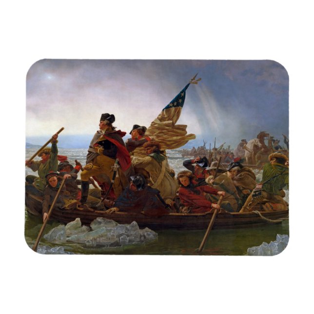 Washington som korsar floden Delaware Magnet (Horisontell)