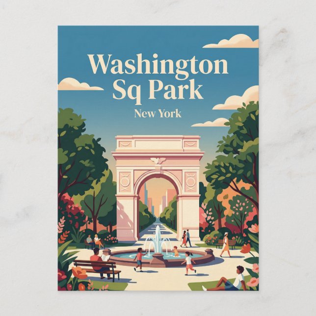 Washington Square Park USA Vykort (Framsida)