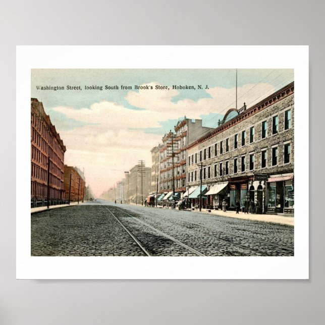 Washington St., Hoboken, New jersey Vintage Poster (Framsidan)