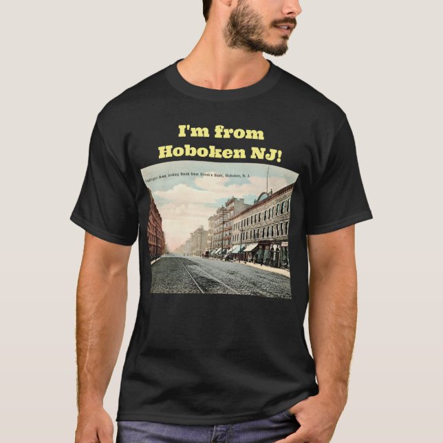 Washington St., Hoboken, New jersey Vintage T Shirt (Framsida)