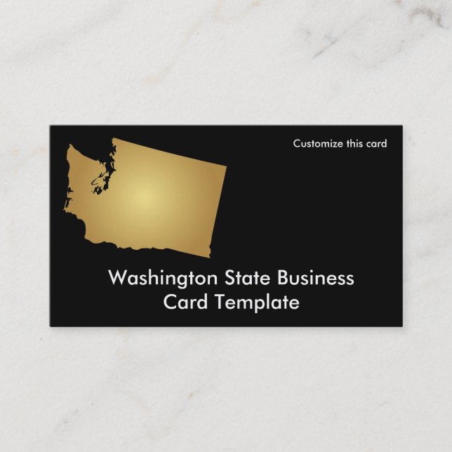 Washington State Affärskort Metallic Guld Visitkort (Framsida)