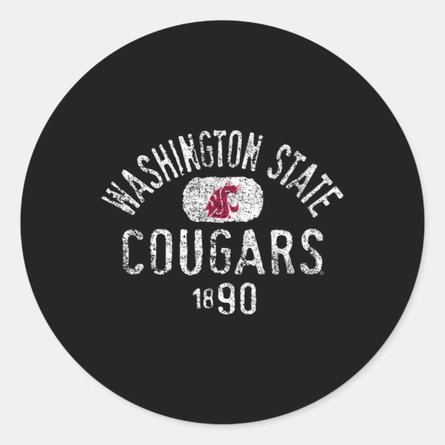 Washington State Cougars 1890 Runt Klistermärke (Framsida)