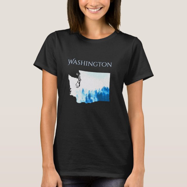 Washington State Dimsig regnskog T Shirt (Framsida)