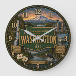 Washington State Evergreen Pacific Northwest Gift Stor Klocka