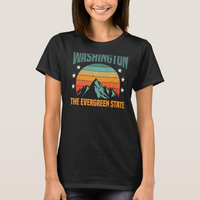 Washington State Evergreen State Home T Shirt (Framsida)