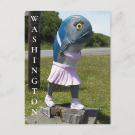 Washington State Fish Girl Statue Travel Vykort