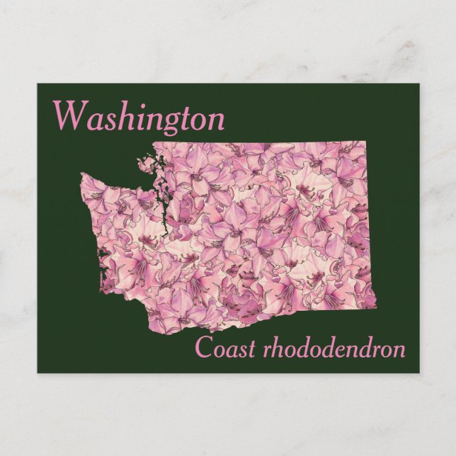 Washington State Flower Collage Karta Vykort (Framsida)