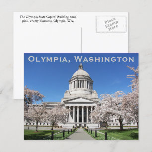 Washington State Huvudstad Vår Travel Vykort