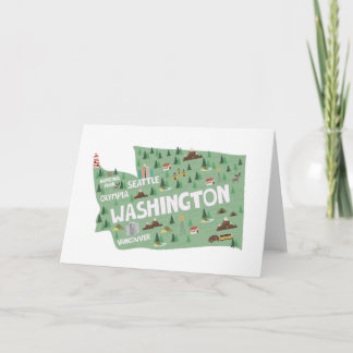 Washington State Landmarks Notecards Tack Kort