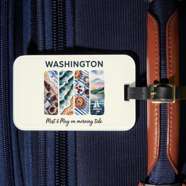 Washington State - Misty & Mugg på morgonen Bagagebricka (Framsida Insitu 4)